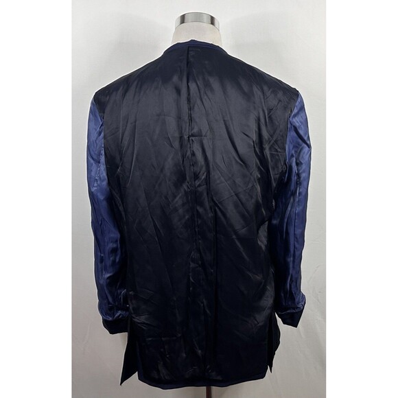 The Blk Tux 46L Sport Coat Blue Tollegno Wool Two Button Lined Double Vented - Picture 9 of 9